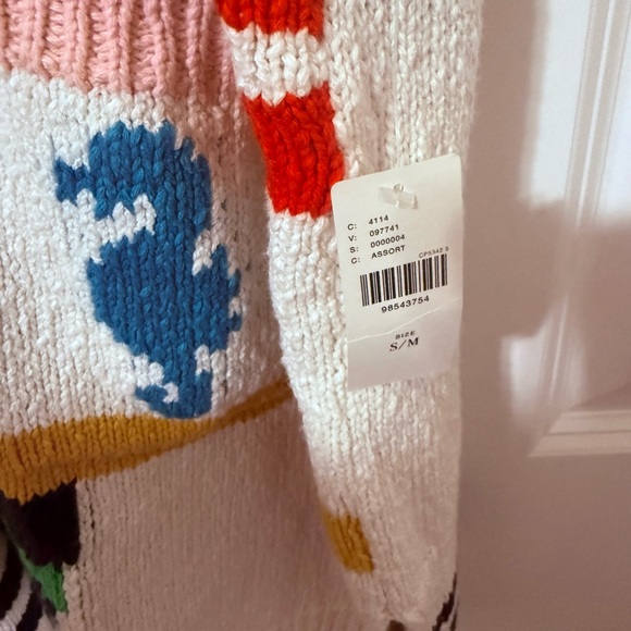 Anthropologie Maeve Whale Seahorse Sea Life Cardigan Statement Knit Sweater  S/M - Picture 9 of 9